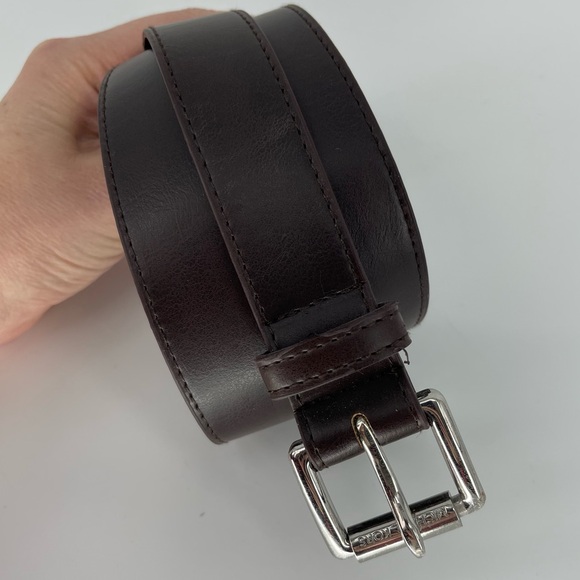 Michael Kors Dark Brown Faux Leather Belt, Silver Hardware, Waist 34”-38” - Picture 5 of 5